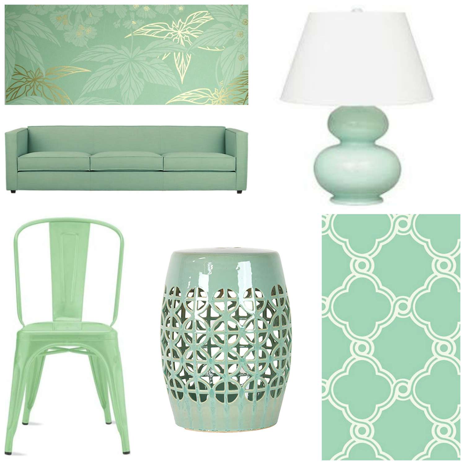 Decoração com verde menta