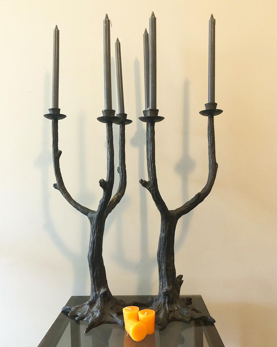 halloween tree candlesticks