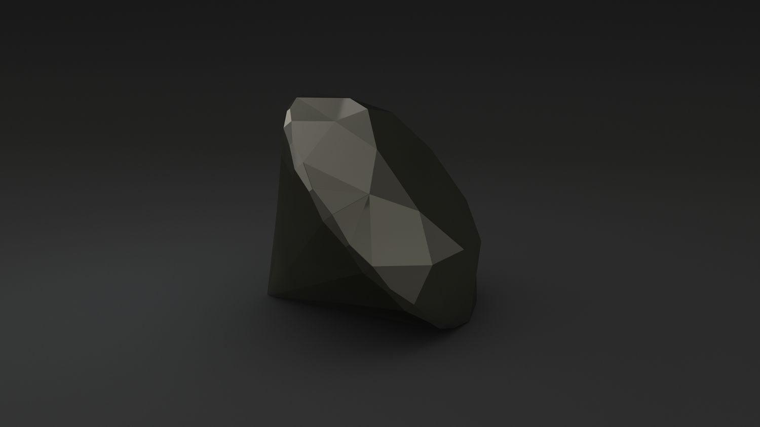 Diamante preto polido em um fundo preto