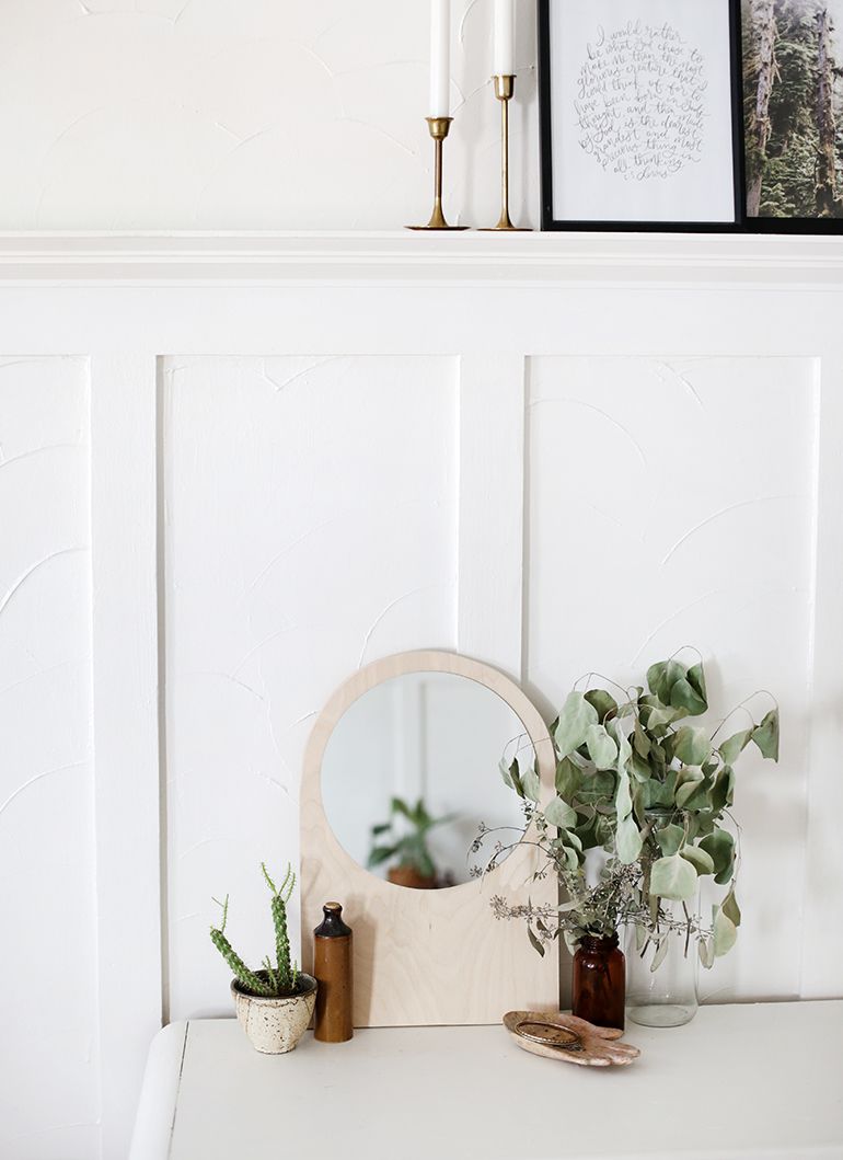 A diy small arched mirror frame