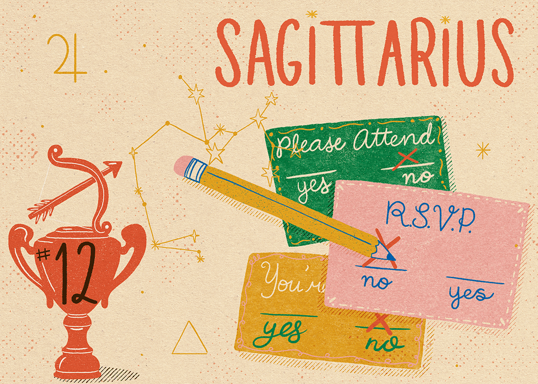 sagittarius zodiac politeness illustration