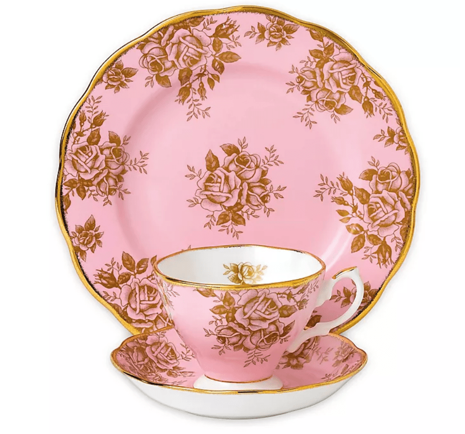 Royal Albert 100 Jahre 1960 Goldene Rose 3-teiliges Tischset