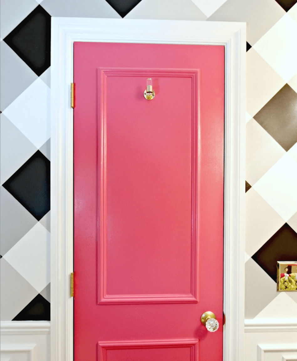pink bathroom door