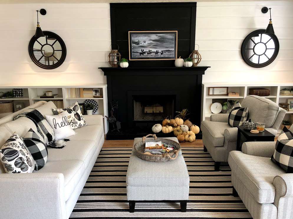 black fireplace makeover