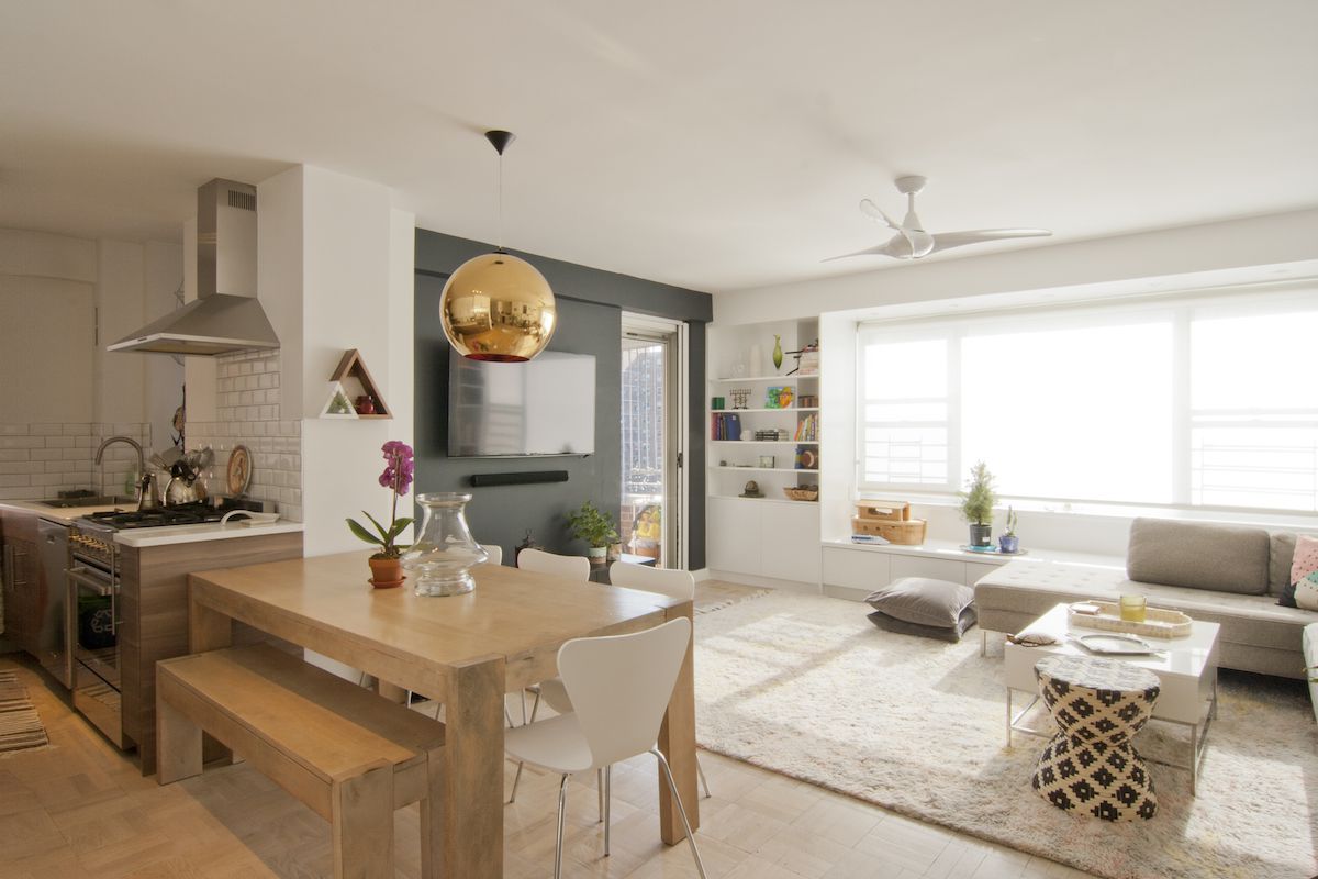 living kitchen dining room with neutral colors