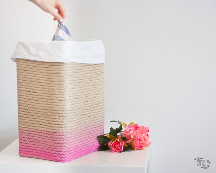 DIY Ombre Rope Hamper