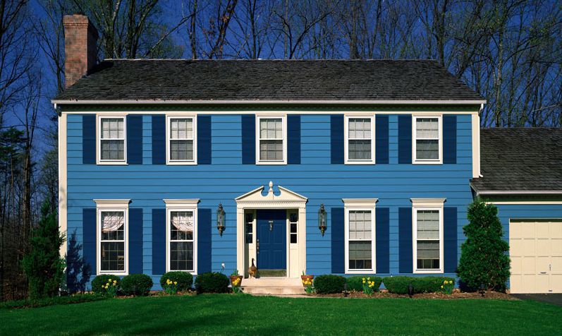 Dutch Boy Blue exterior house paint color