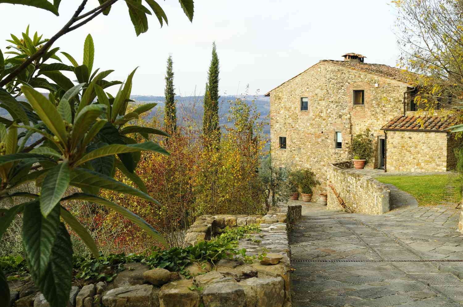 Uma casa tradicional em estilo toscano.