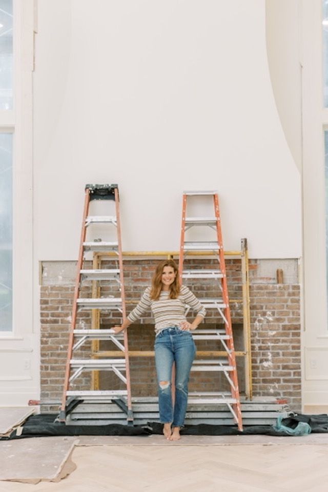 JoAnna Garcia Swisher with home improvement project and ladders