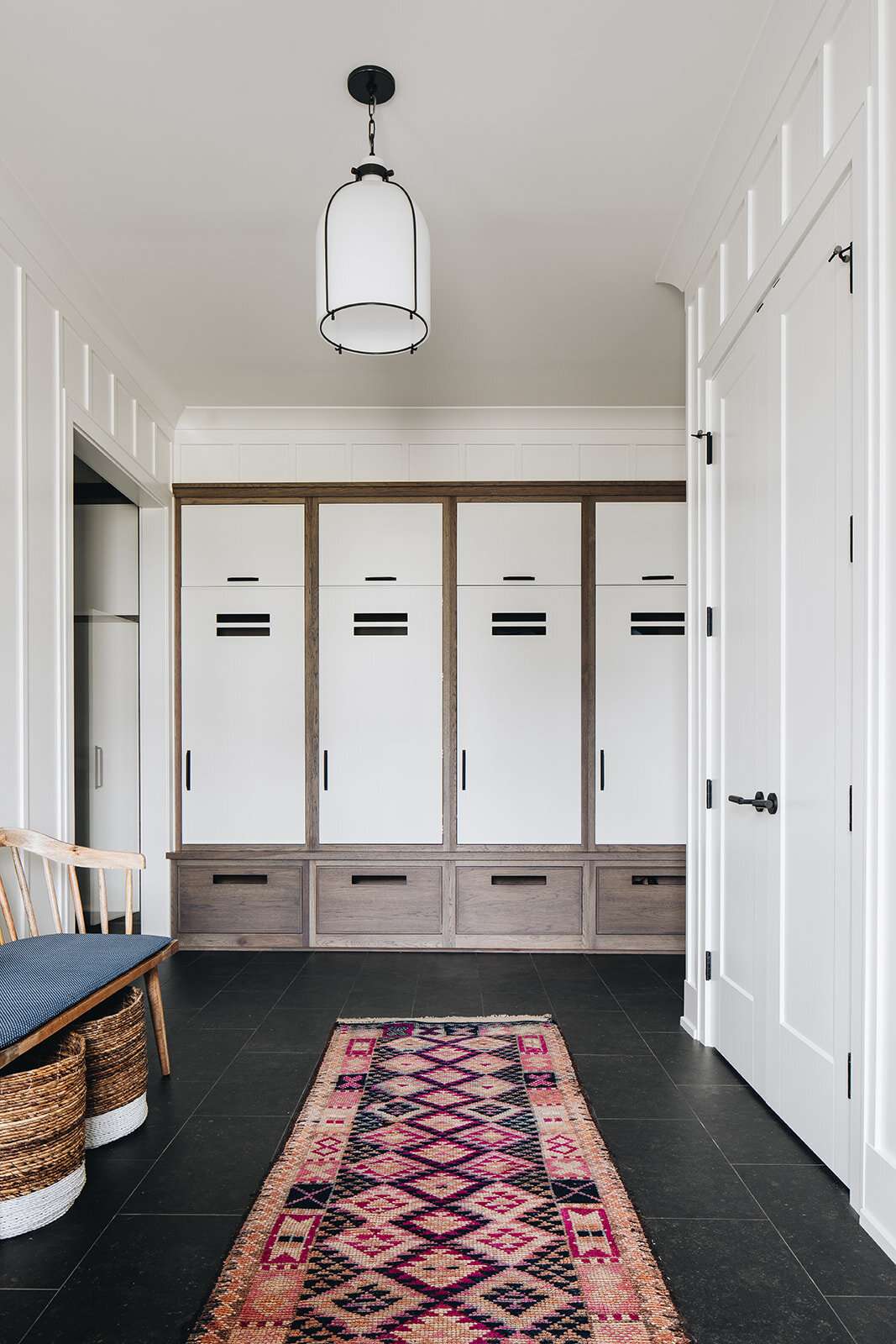 white locker cabinets mudroom