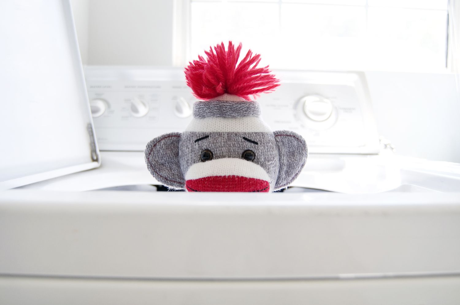 Sockenspielzeug in der Waschmaschine