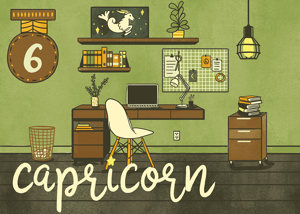 capricornio decoración del hogar ilustración