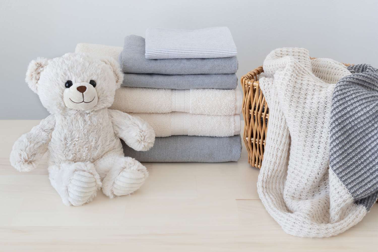 Clean Laundry With Teddy Bear
