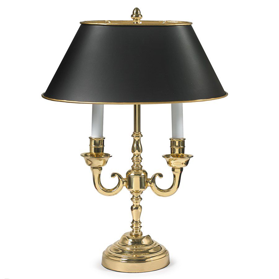 Scully & Scully Double Brass Candelabra Lamp