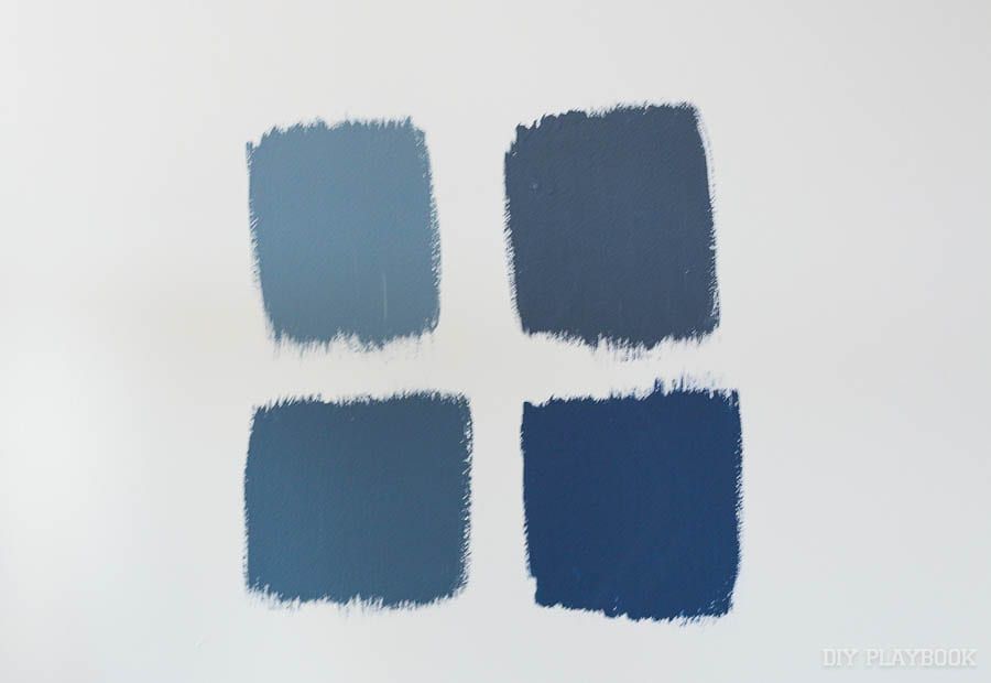 Blue paint samples