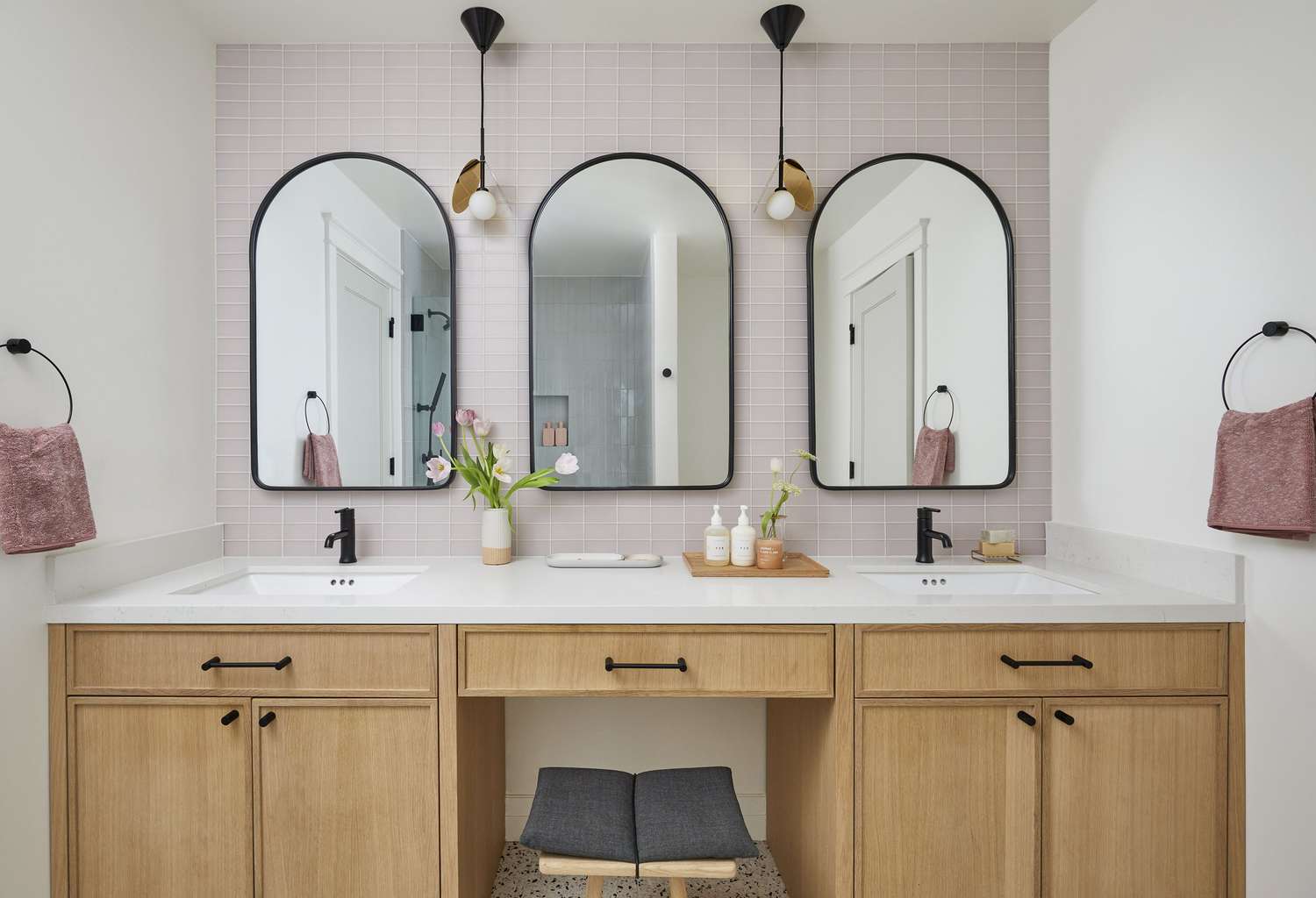 bathroom tile accent wall 