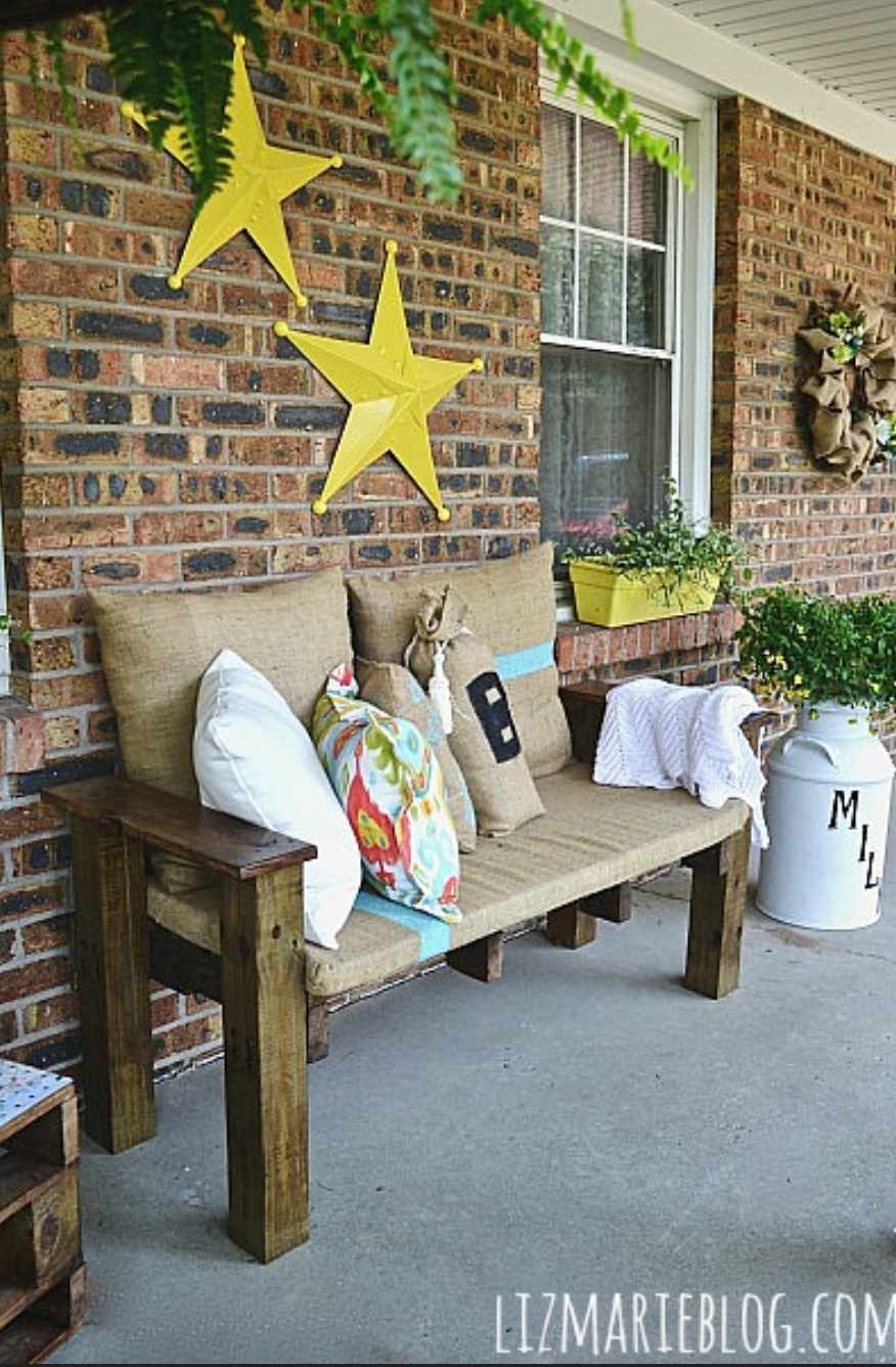 pallet wood porch bench