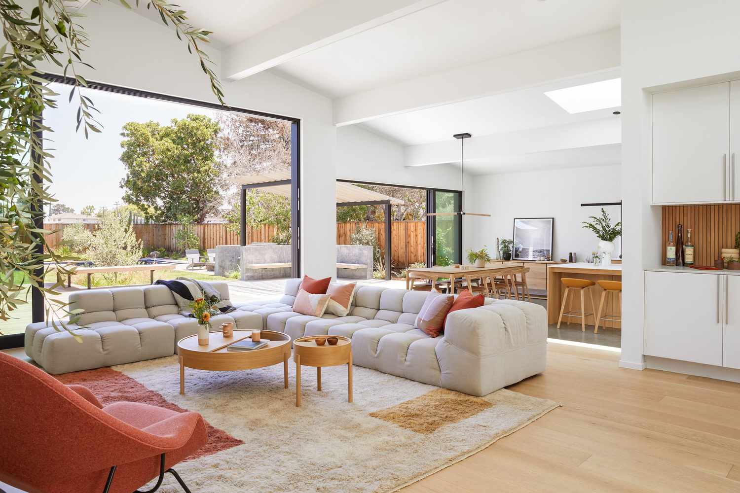 open concept with high ceilings