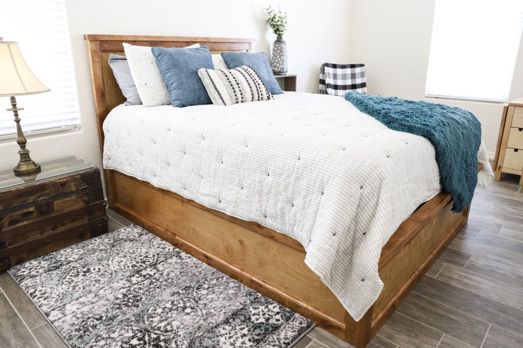 A DIY queen storage bed