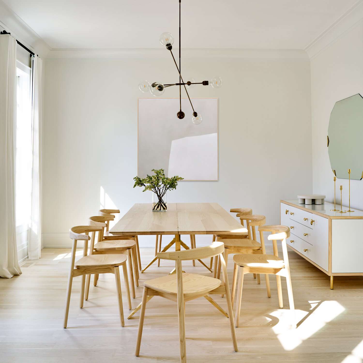 sala de jantar formal minimalista