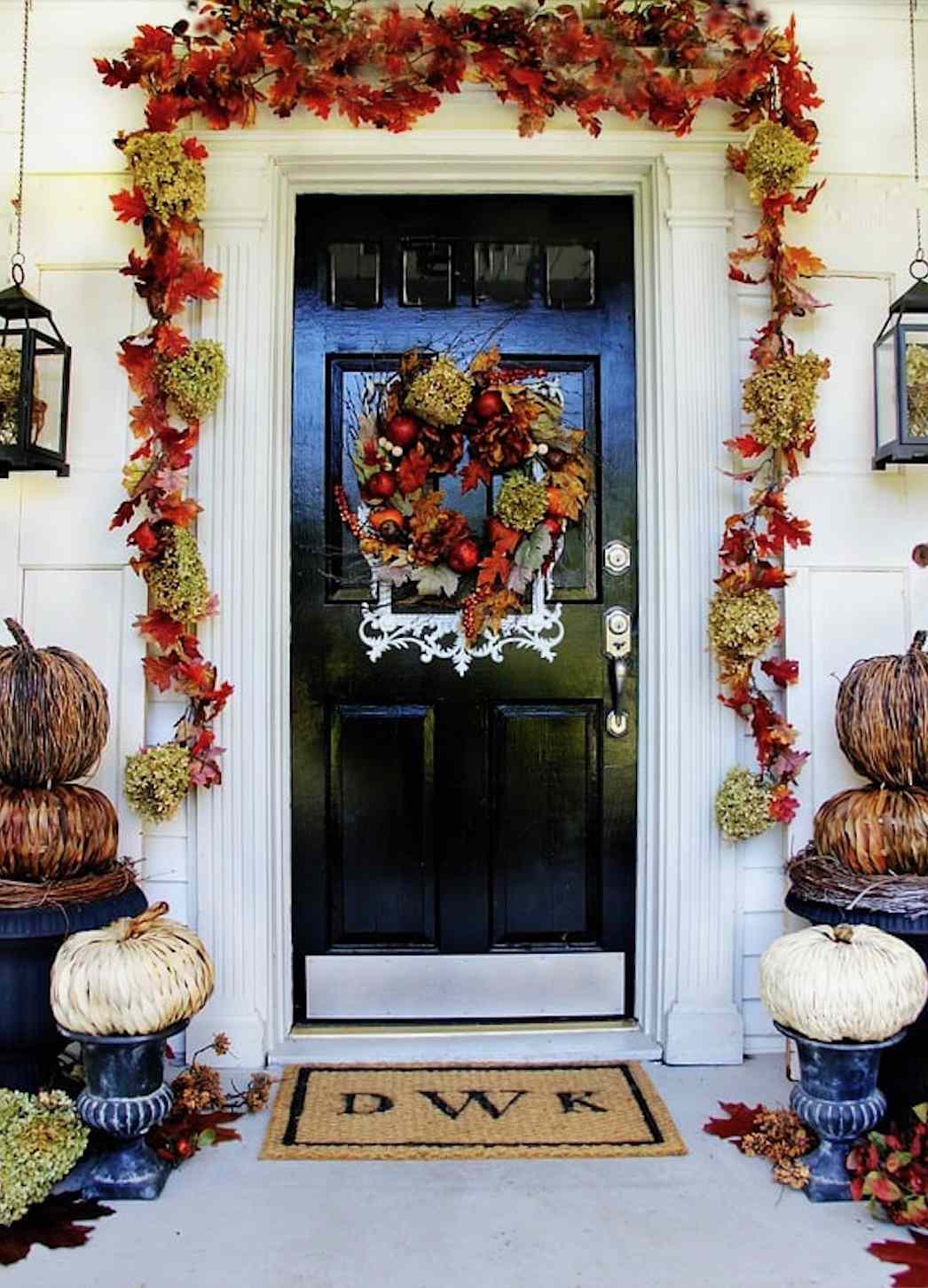 otoño puerta principal marco de imagen corona de flores