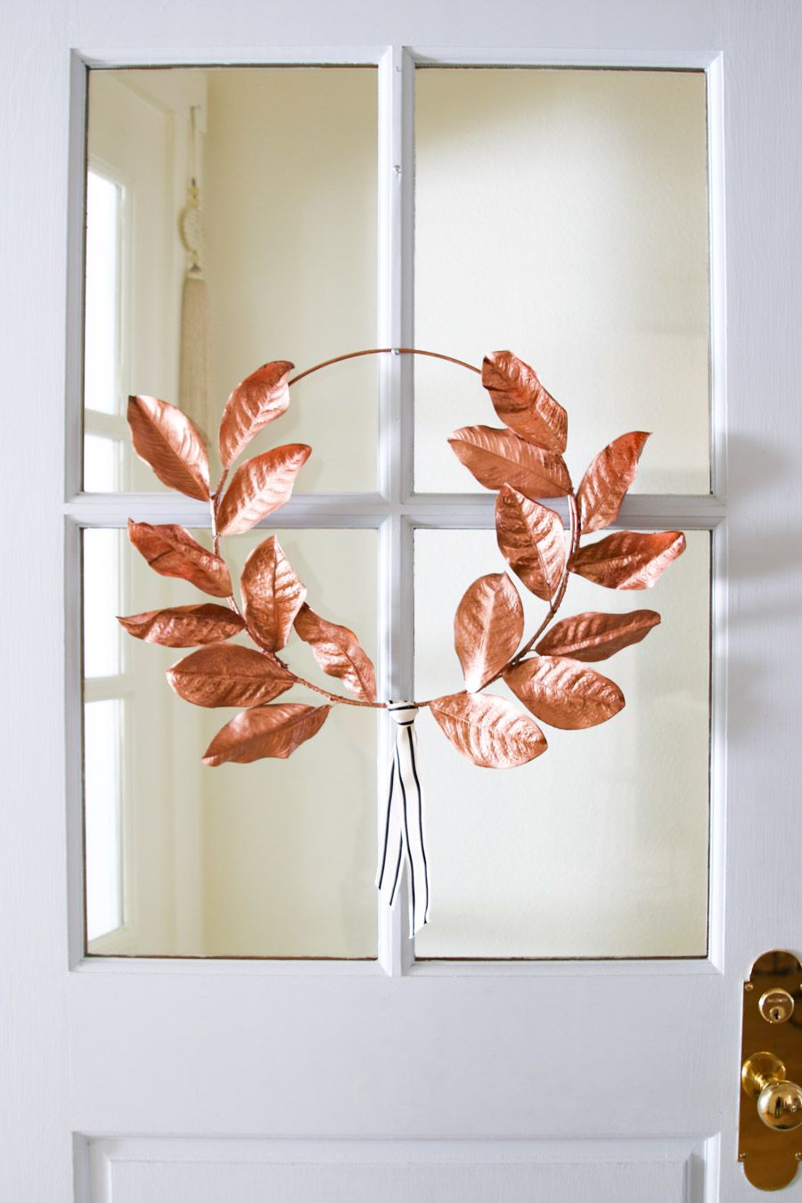 diy rose gold laurel wreath