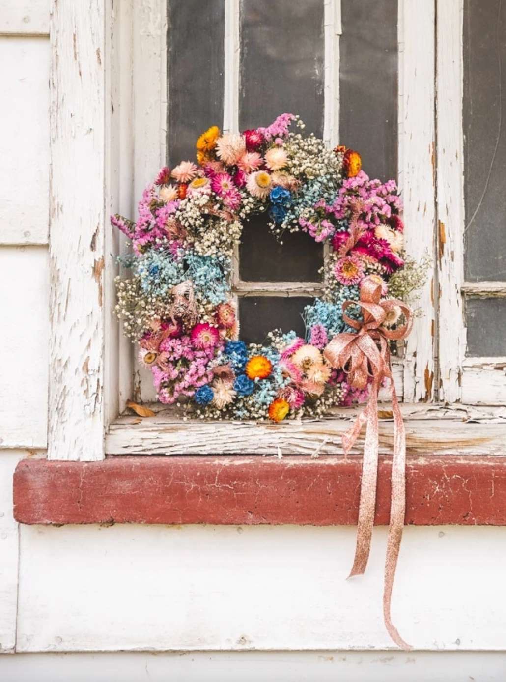 diy corona de flores secas