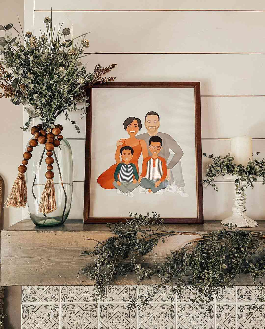 Illustriertes Familienfoto