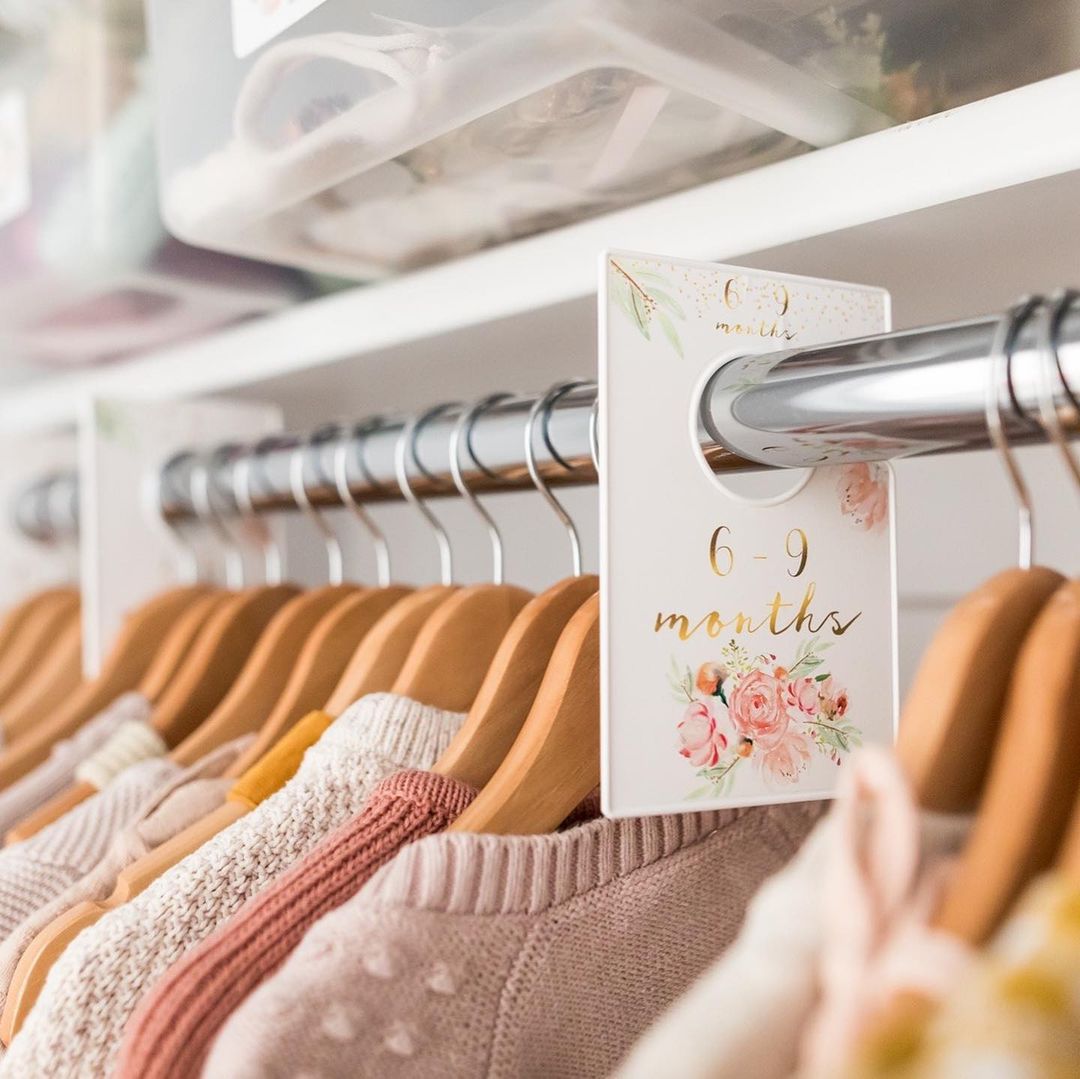 A baby's closet with organizers