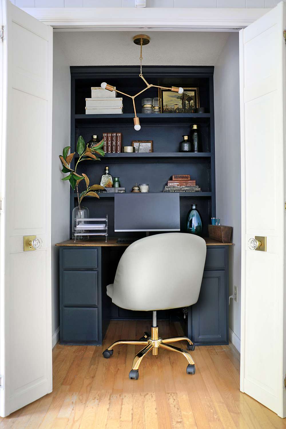 diy built-in closet office bookshelves