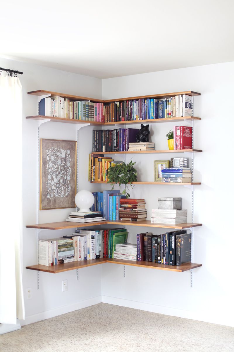 diy corner bookshelf