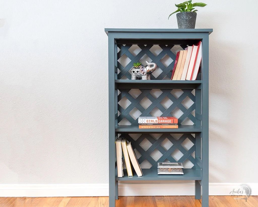 trellis back diy bookcase