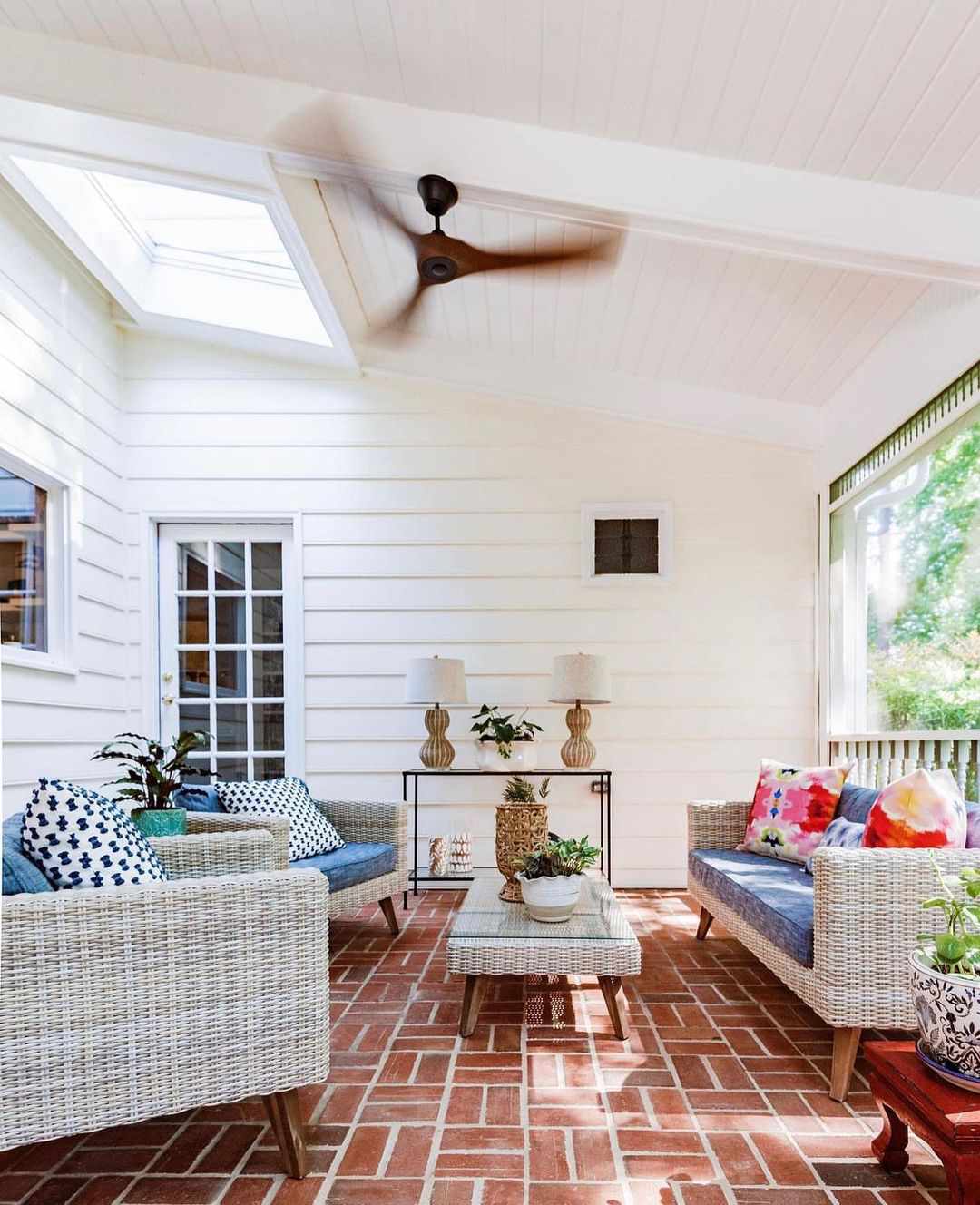 console table on porch