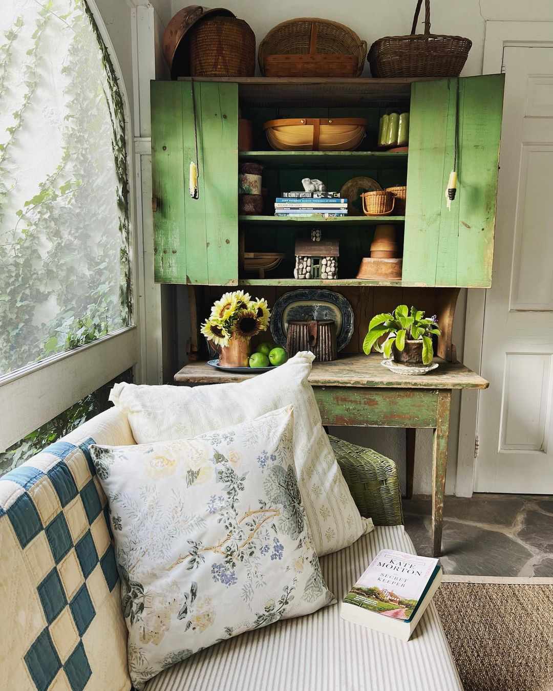 storage hutch on porch