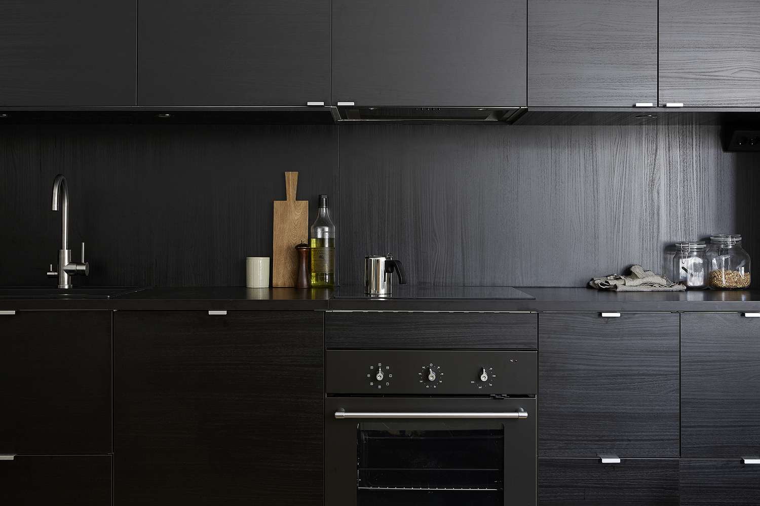 dark black kitchen cabinets