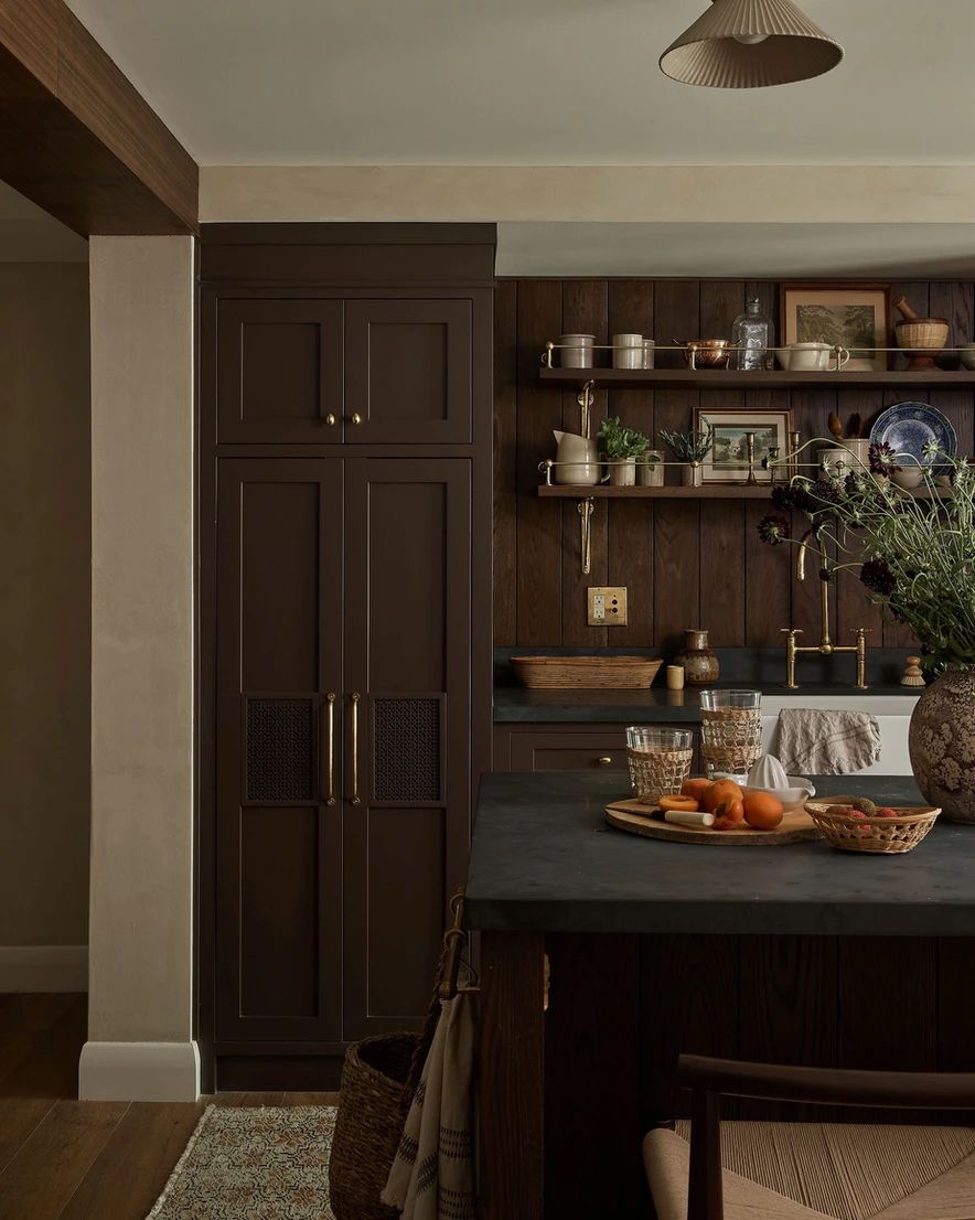 dark brown kitchen cabinets