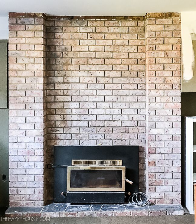 painted brick fireplace diy