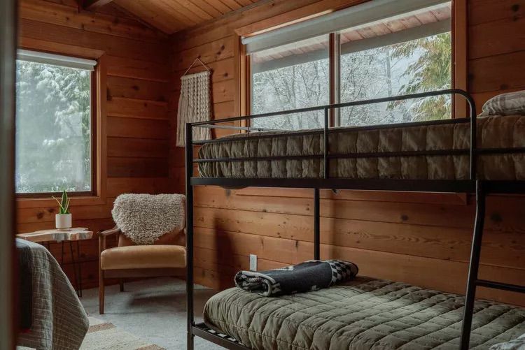 Modern Metal Bunks in Cabin