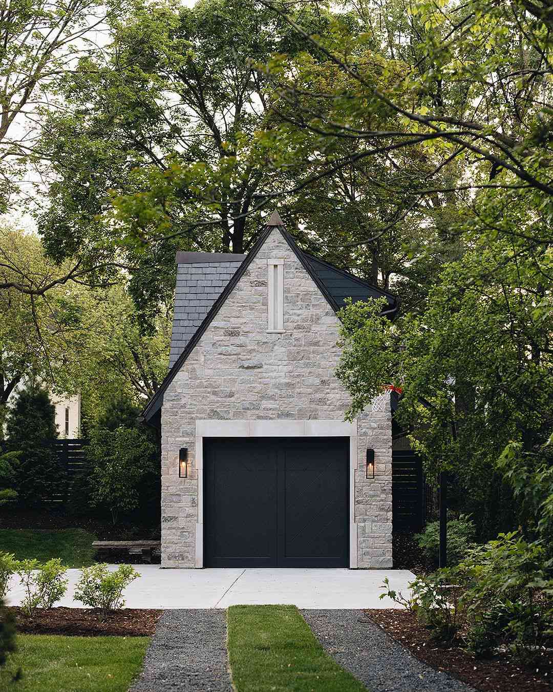 stone detached garage