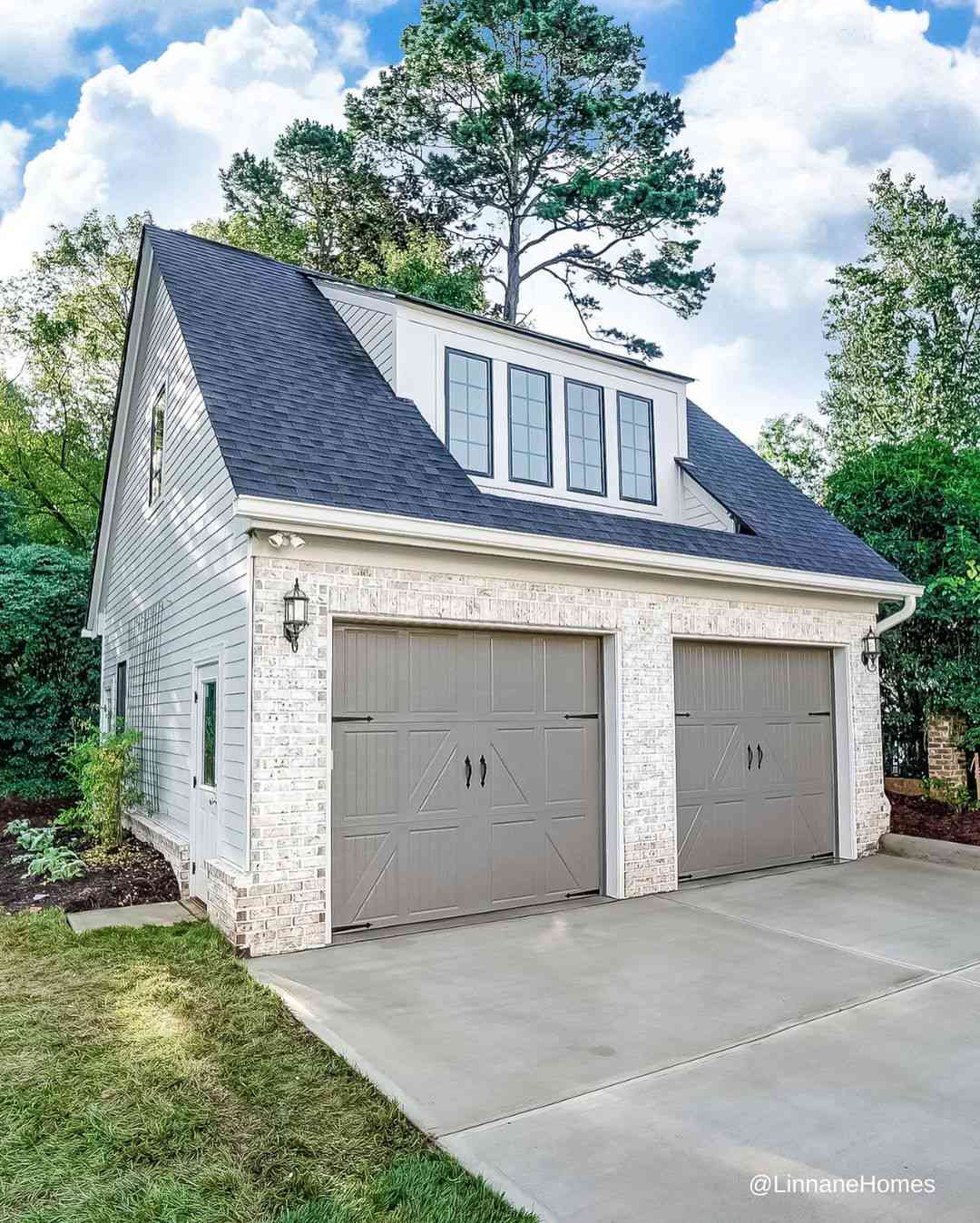 brick front garage