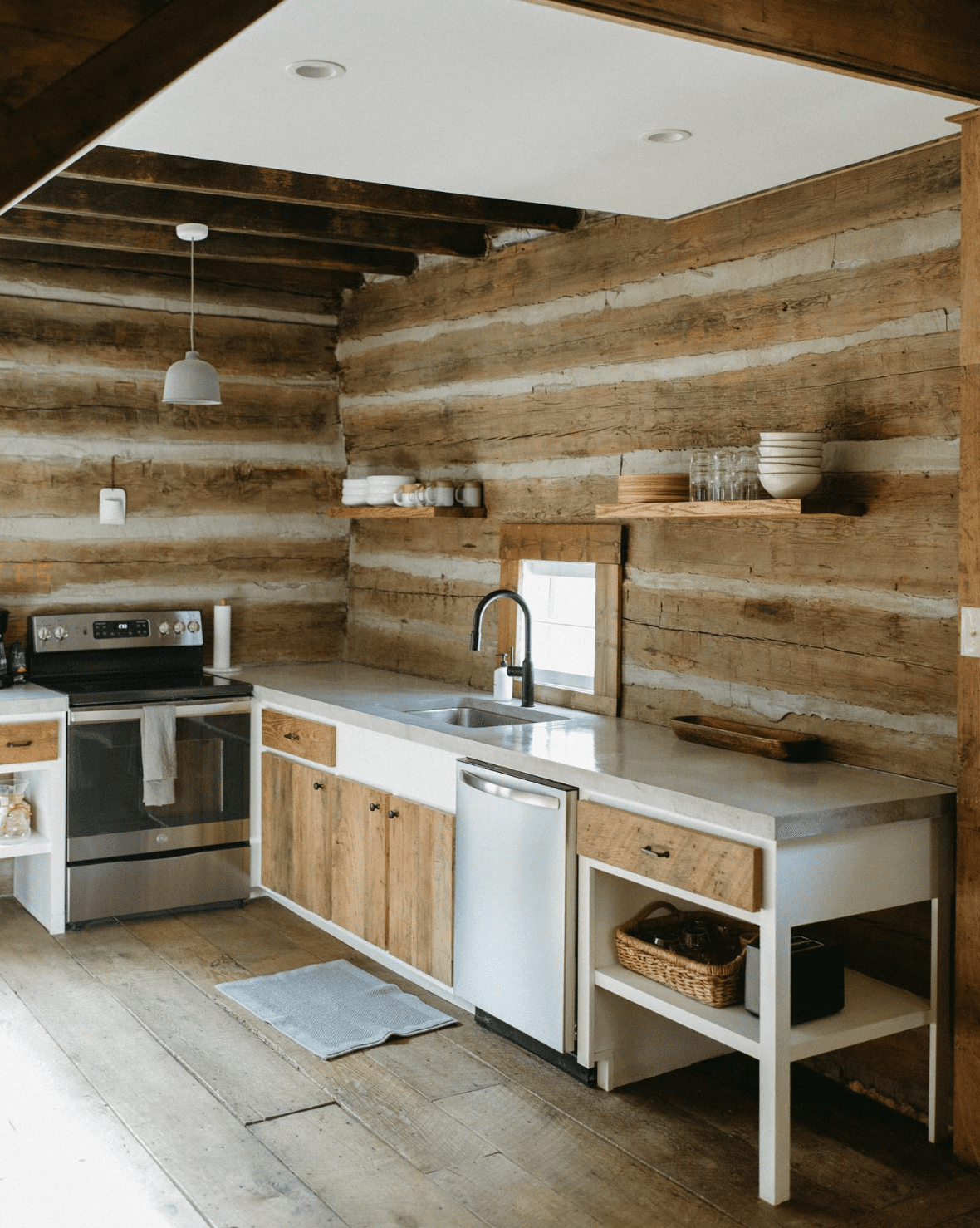 minimalist kitchen in cabin