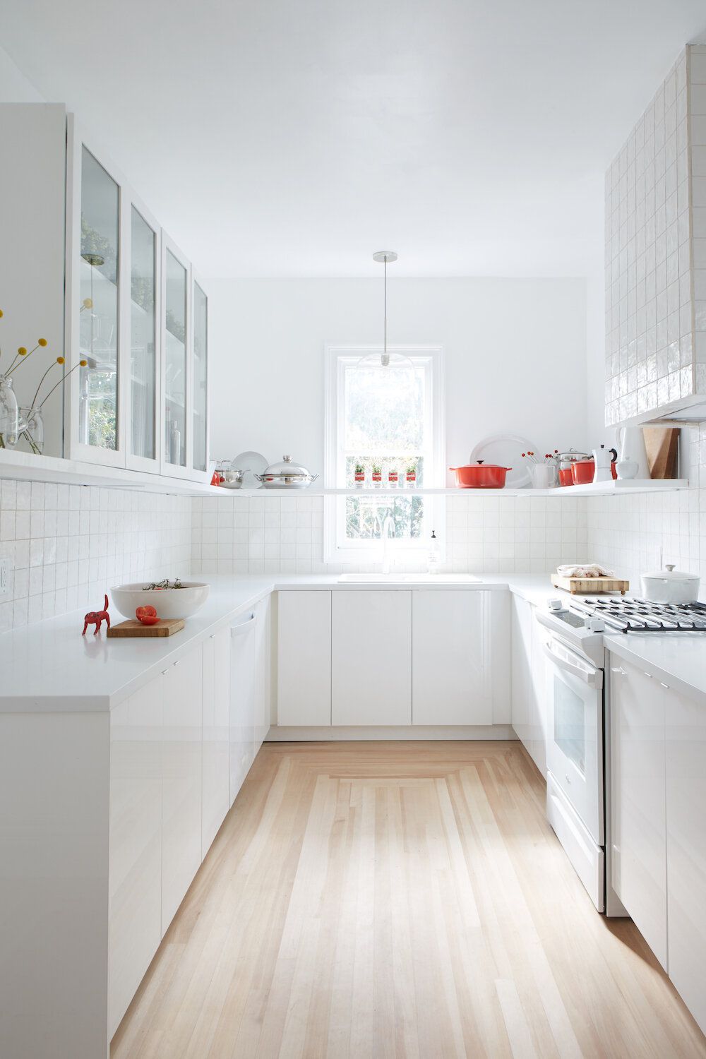 zellige tile backsplash with white cabinets