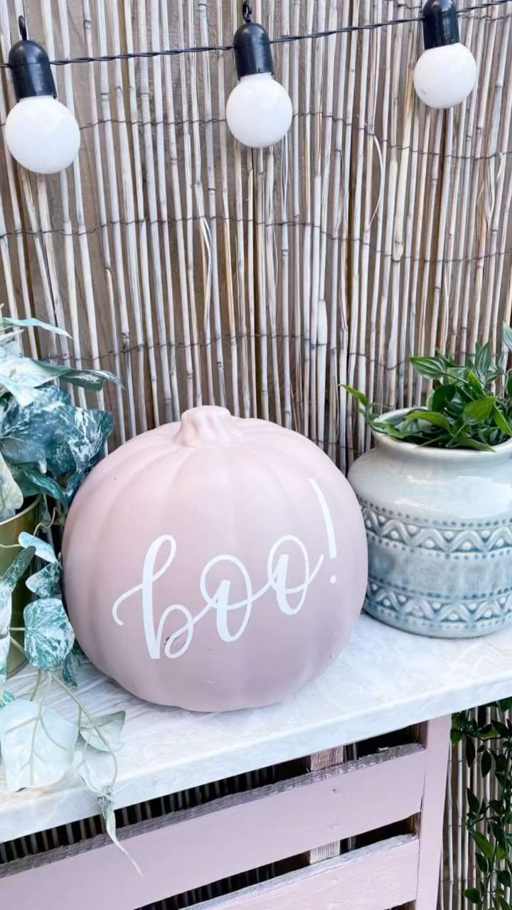 purple boo printed pumpkin