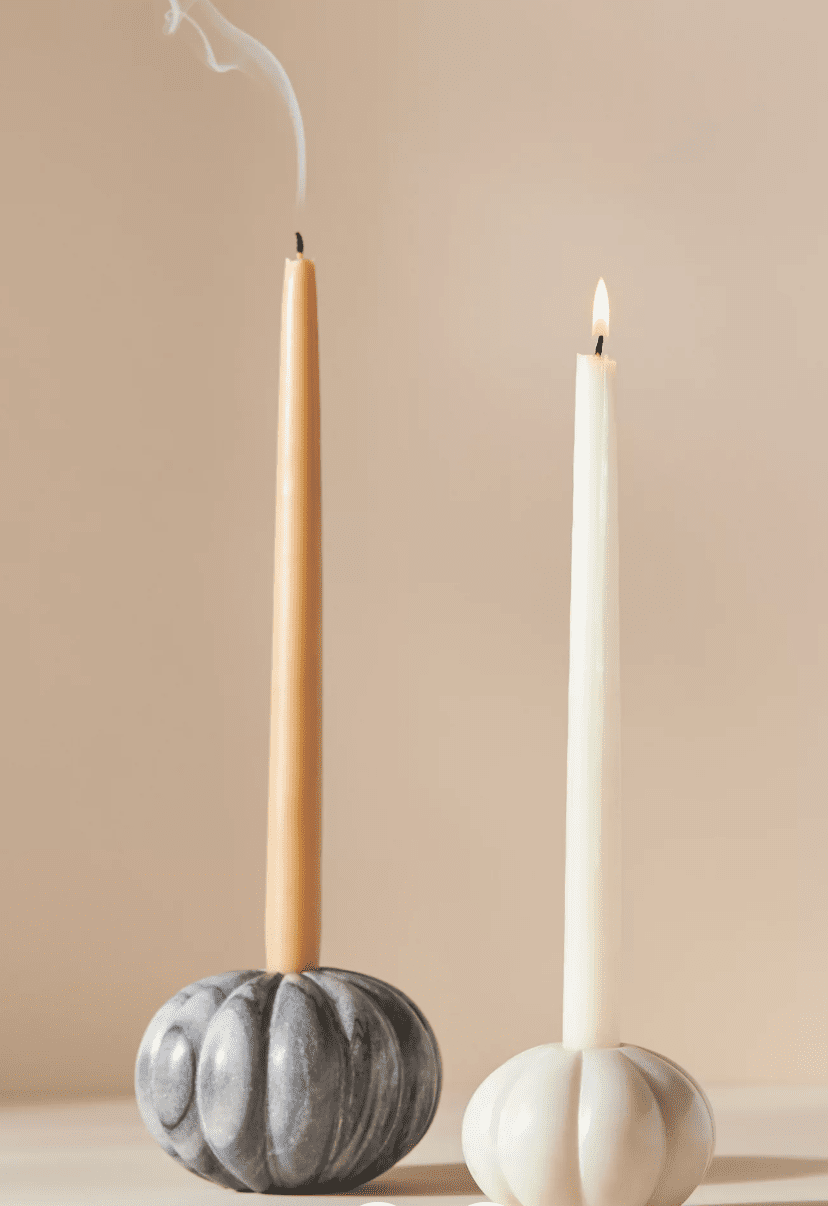marble pumpkin candle holder