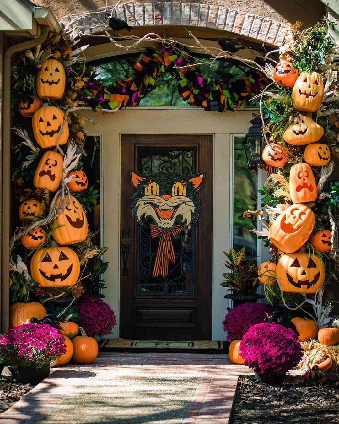 idéias de decoração de porta de outono sinal sazonal