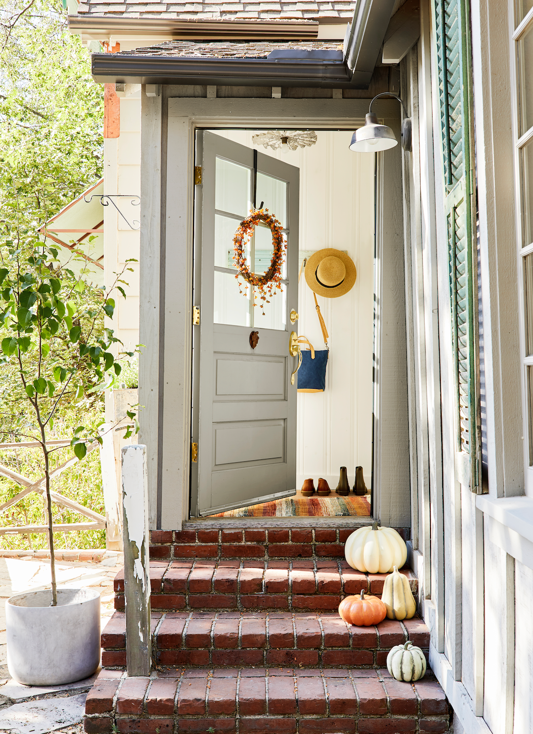 idéias simples de decoração de portas de outono