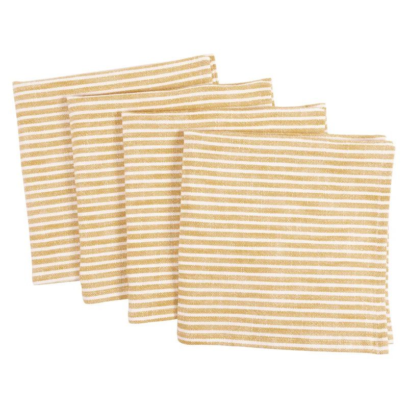 Latitude Run Clemensa Cotton Striped Square Napkin (Set of 4)