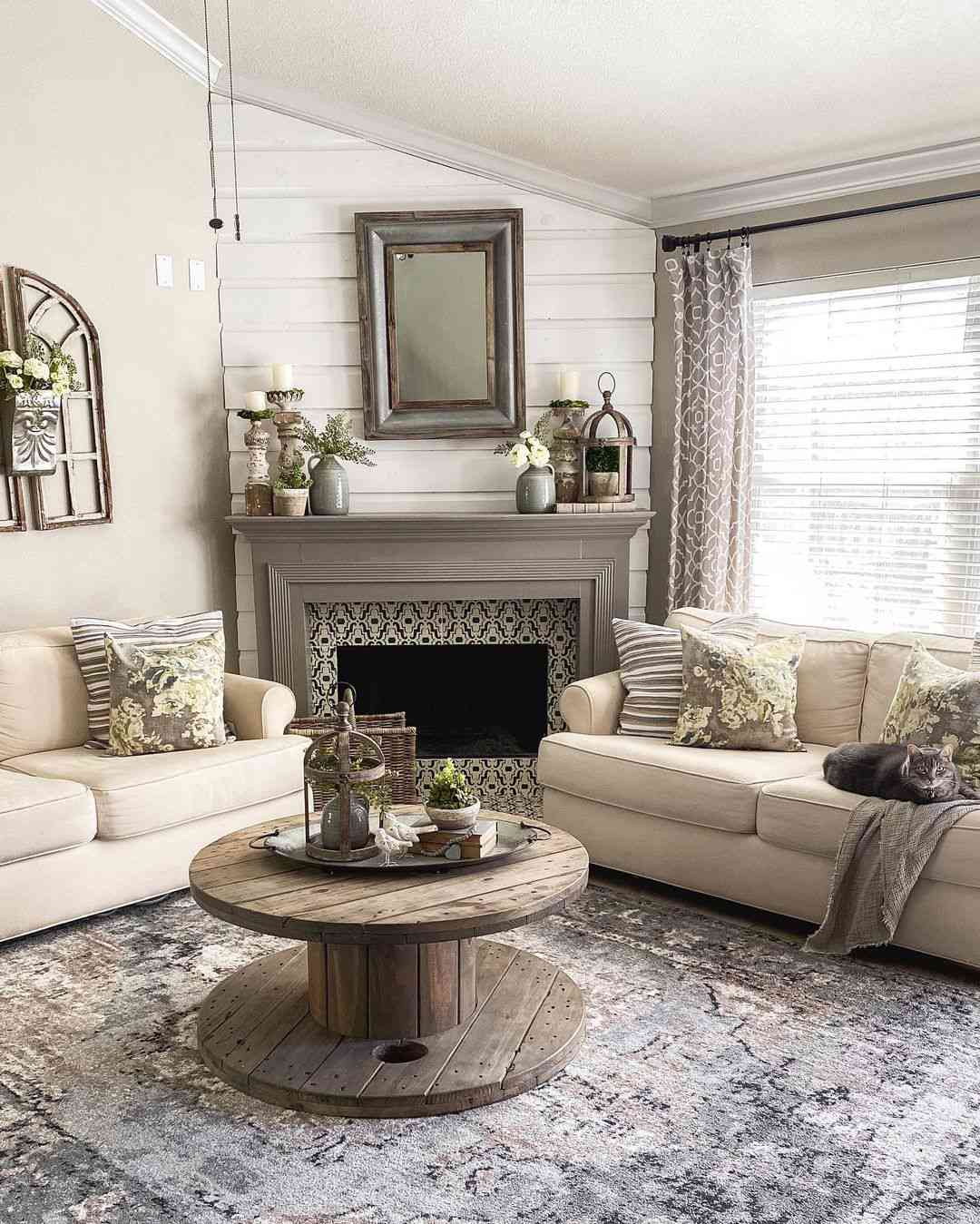 neutral gray fireplace