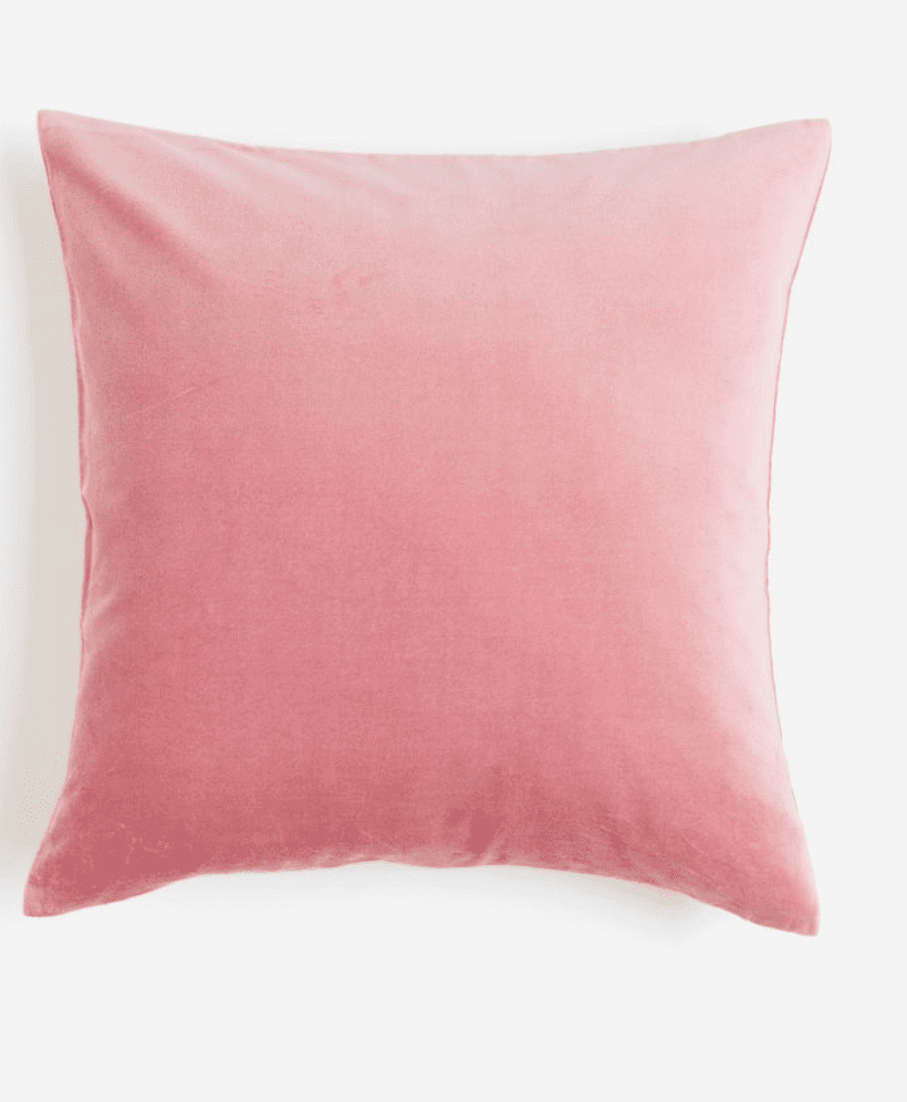 almohada terciopelo rosa