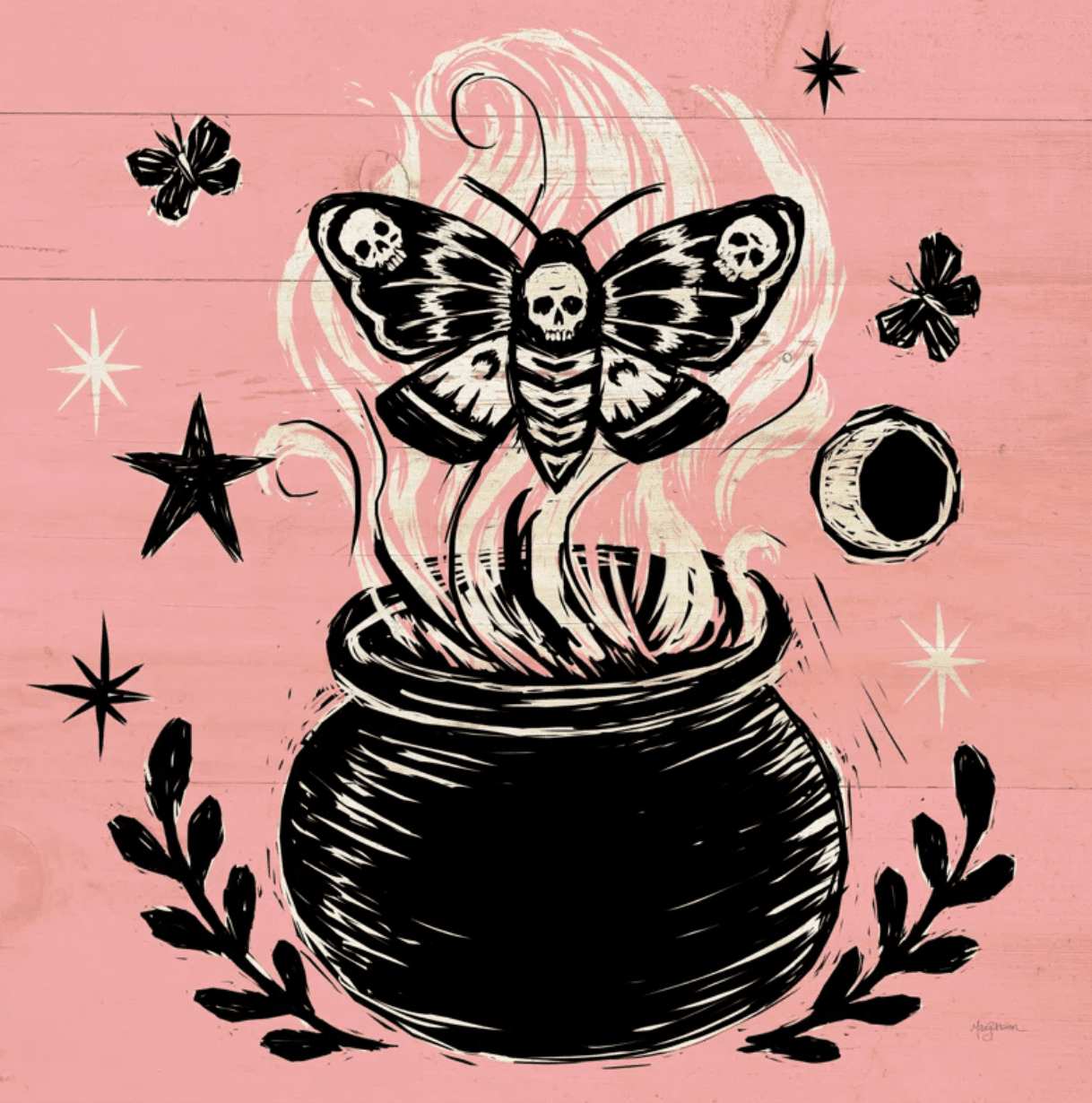 pink cauldron painting